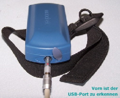 Die Leihgeräte kommen ohne Spezialkabel  zum Auslesen der Messdaten über den USB-Port