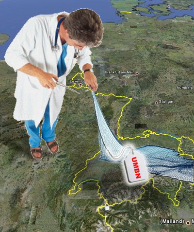 Umweltmedizinisches Beratungsnetz für die Schweiz. Bild: IZgMF, Karte: Google Earth
