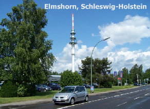 Dieser große Funkturm am Stadtrand von Elmshorn steht dicht neben dem Krankenhaus der Stadt - bei Rundfunkmasten versagt jedoch die Feinderkennung von Mobilfunkgegnern, diese Einrichtungen bleiben unbehelligt