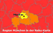 Ausschnitt aus der Nabu-Deutschlandkarte "Stunde der Gartenvögel"